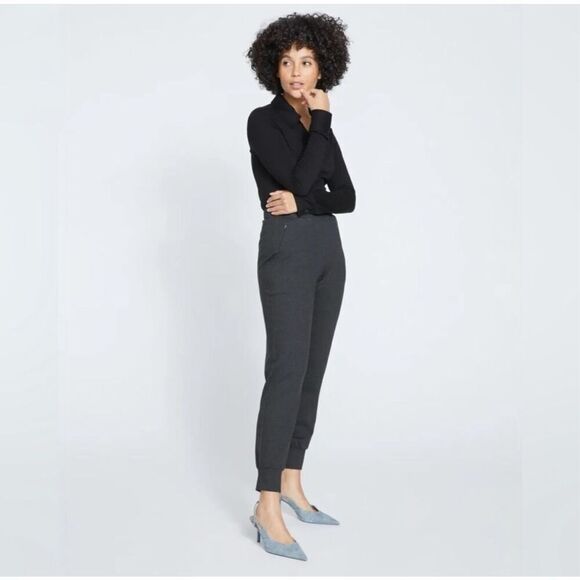 UNIVERSAL STANDARD  Luxe Laid-Back Ponte Joggers Charcoal Gray R562 - Picture 1 of 7